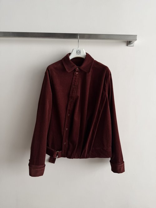 Loro Piana Asymmetrical Corduroy Shirt Jacket for Clean Look