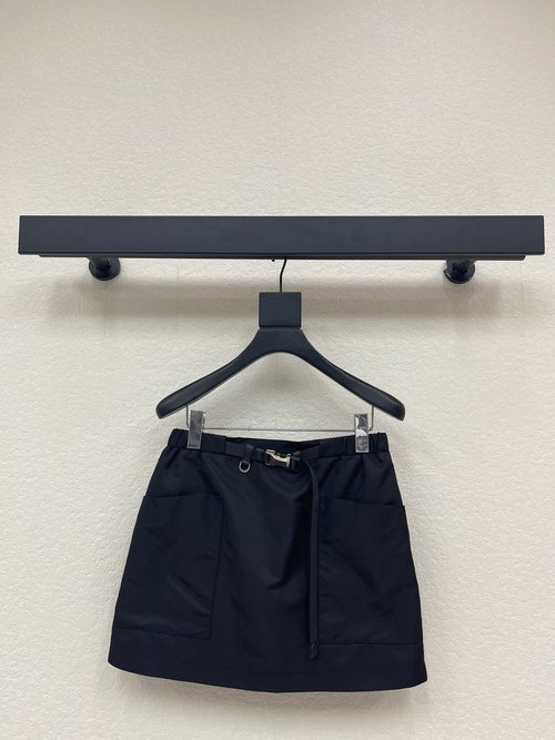 Prada Classic Nylon Skirt with Belt for Style and Practicality
