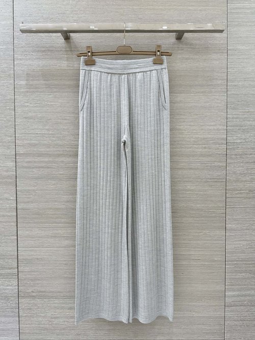 Brunello Cucinelli High - end Silk Wool Straight - Leg Pants with Swiss Wool