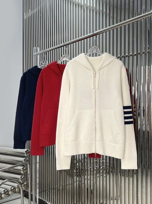 Thom Browne New Year Limited Hooded Dog Jacquard Cardigan