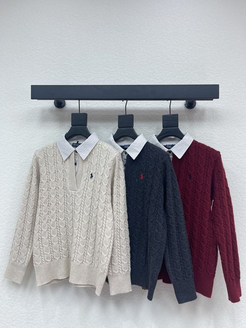 Polo Ralph Lauren Polo Striped V-Neck Knit Shirt with Pony Logo