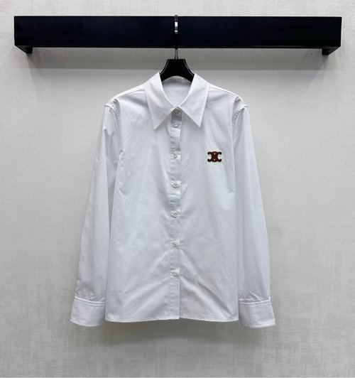 Celine Breathable Logo-Embellished Collared Shirt