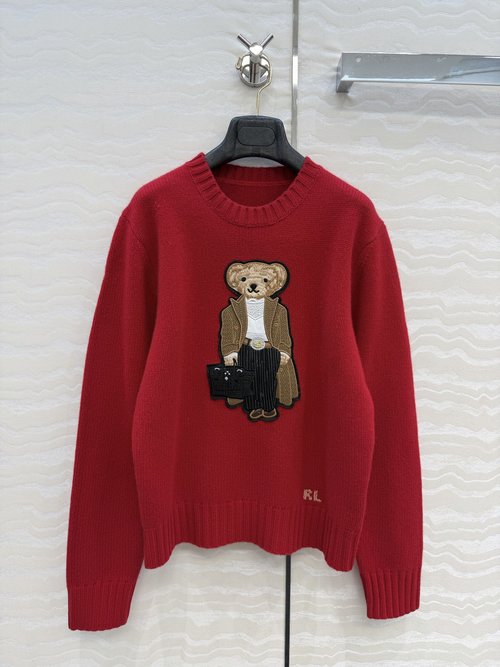 Loro Piana Exclusive Teddy Bear Wool Sweater with Embroidery