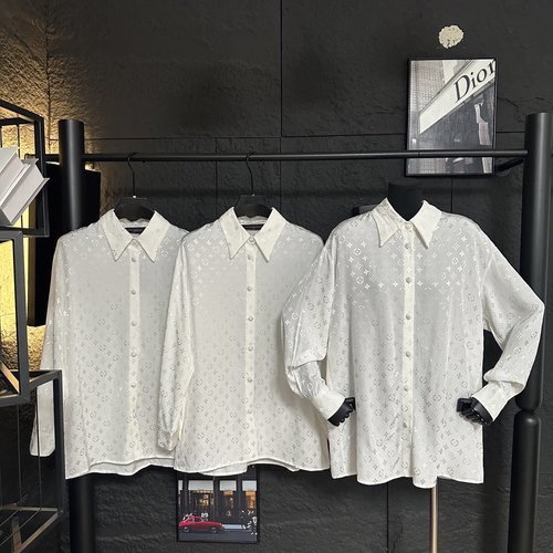 Louis Vuitton Custom Jacquard Stand - Collar Shirt in Black & White