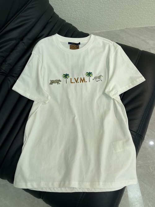 Louis Vuitton New Arrival Embroidered Logo Short Sleeve T-Shirt