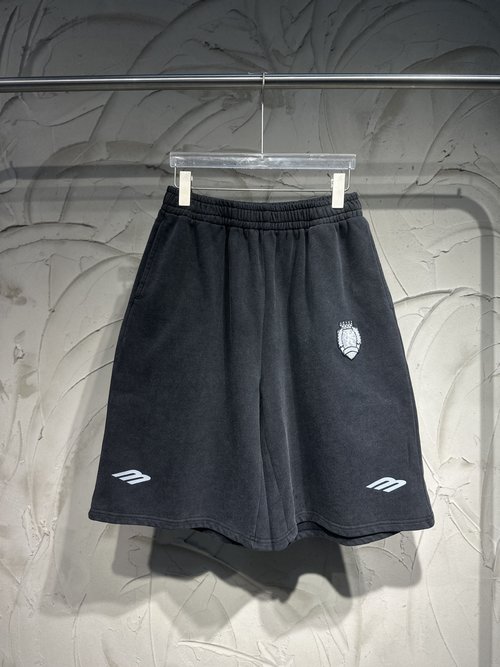 Balenciaga Football Series Embroidered Badge Washed Bottoms in Black