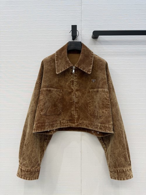 Prada High Intelligence Style Snowflake Corduroy Lapel Jacket