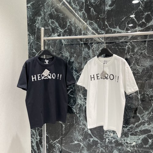 Loewe Printed Letter Short-Sleeve T-Shirt, Versatile for Daily Attire