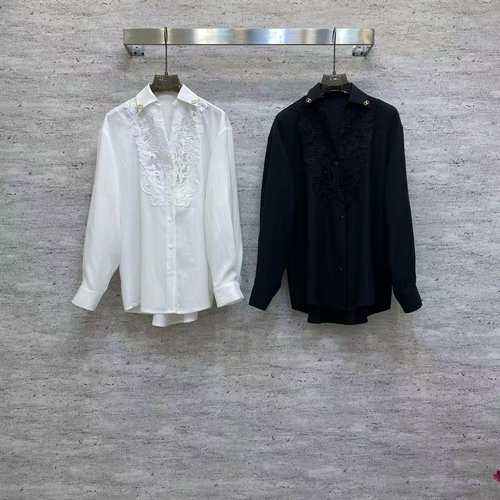 Valentino Classic Lace - embroidered Linen - cotton Shirt