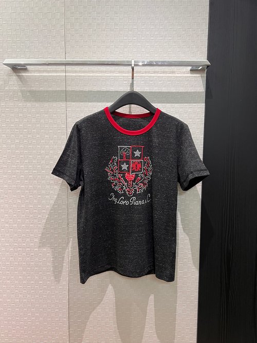 Loro Piana Stylish T-Shirt with Embroidered Badge and Collar