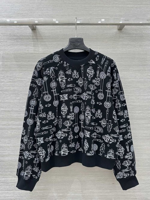 Hermes Exclusive Ferronnerie Remix Printed Jersey Cotton Sweatshirt