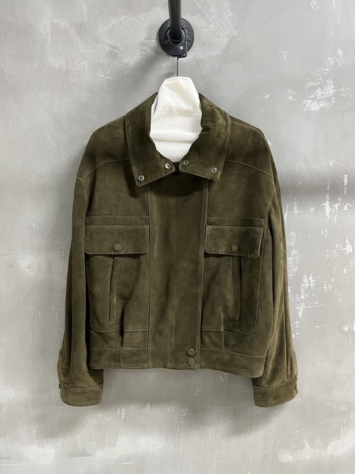 Yves Saint Laurent Sophisticated Retro Style Coat in Leather & Cashmere Blend