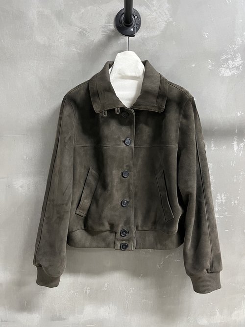 Loro Piana Elegant Old - Money Style Suede Sheepskin Top