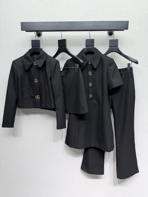Gucci Stylish Double-G Buttoned Wool Suit Combo
