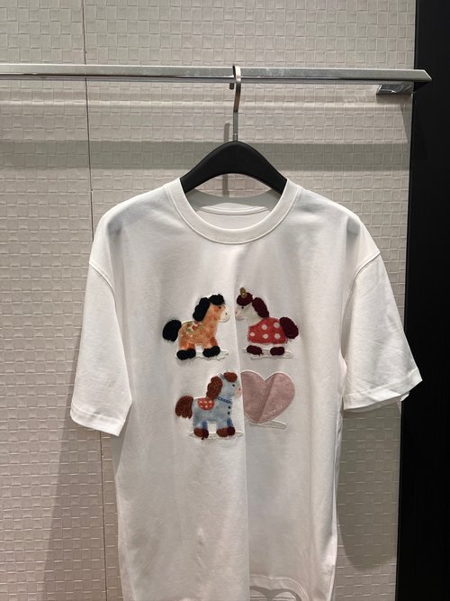 Miu Miu Cartoon Pony Embroidery Loose Fit Tops