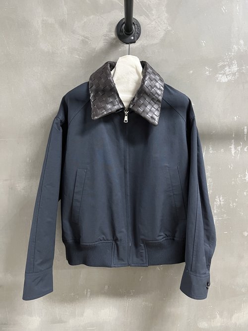 Bottega Veneta Retro Denim Barn - style Coat with Cashmere & Leather