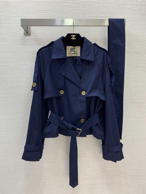 Burberry Double-breasted Belted Short Trench Coat
