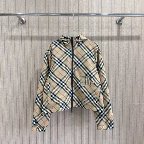 Burberry Reversible Checkered Jacket with Embroidered Horse