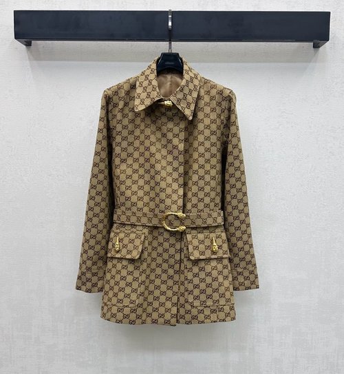 Gucci Retro Style Double G Logo Imported Jacquard Jacket