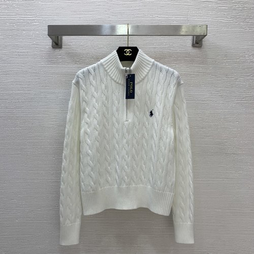 Polo Ralph Lauren Custom Polo Long-Sleeved Knit Top with Embroidered Pony Logo
