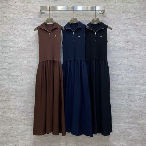 Fendi Casual Blended Cotton Dress with Half-Zip and Hood