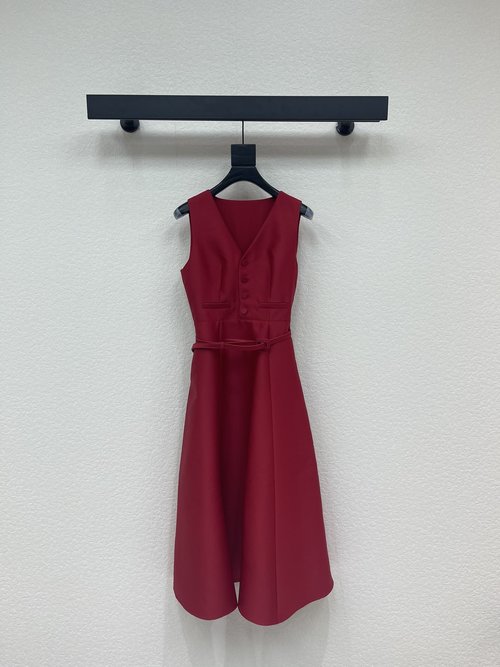 Dior Hepburn-Style Back Bow Sleeveless Dress