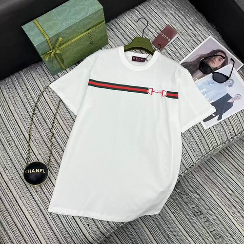 Gucci Spring Logo - Printed Round Neck Short - Sleeve T - Shirt
