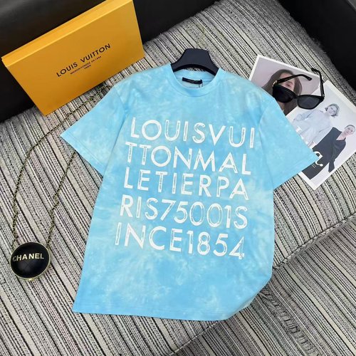 Louis Vuitton Printed Short Sleeve Round Neck T-Shirt