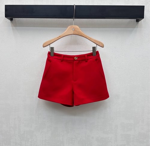 Gucci Imported Wool Shorts with Double-G Buttons and Zip