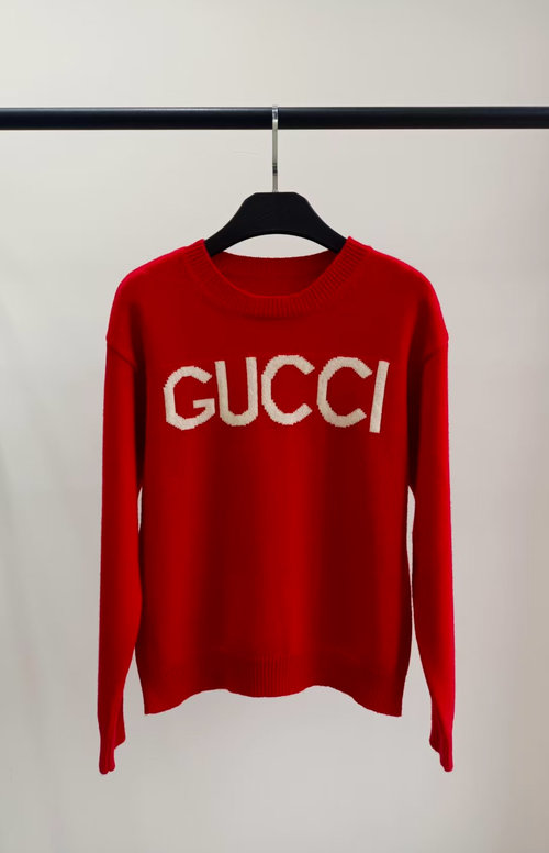 Gucci Soft and Warm White GG Jacquard Logo Knit Top