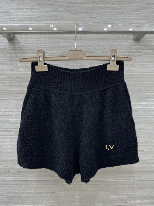 Louis Vuitton Exclusive New Year Teddy Lamb Wool Shorts with Metal Logo