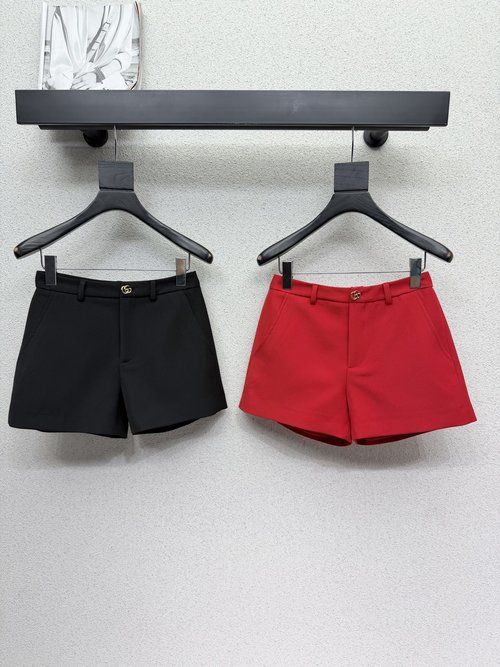 Gucci Elegant G-Buttoned Shorts, Sophisticated Style