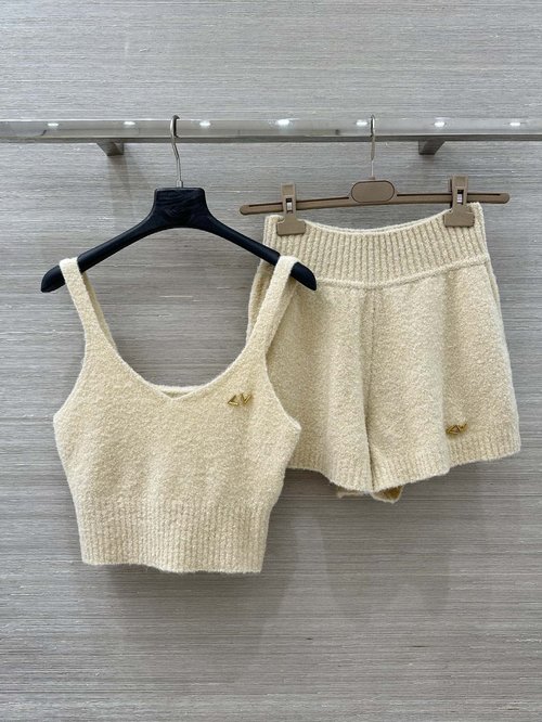 Louis Vuitton Exclusive New Year Teddy Lamb Wool Sling Top with Metal Logo