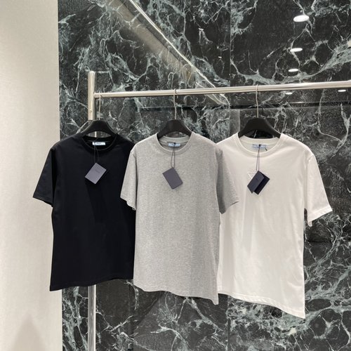 Prada Relief Triangle Logo Short-Sleeve Tee, Distinctive