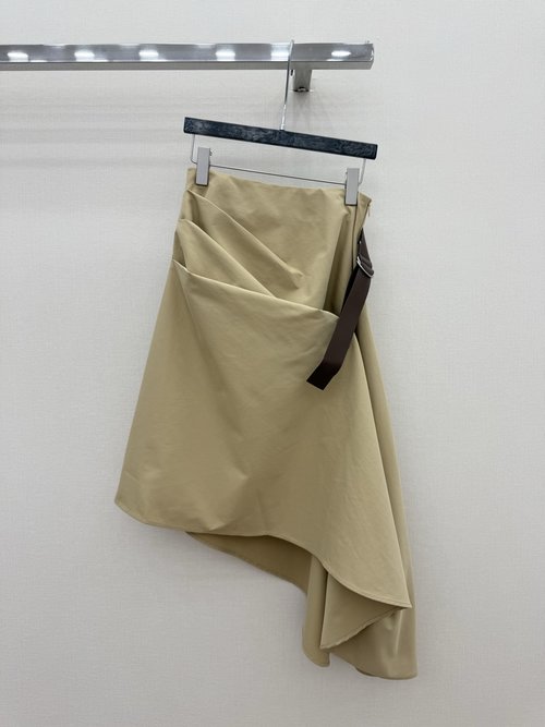 Loewe Early Spring Ruffled Asymmetrical Skirt with Belt