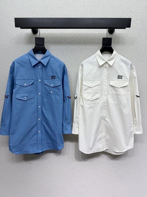 Miu Miu Premium Material Long Shirt with Two Color Choices