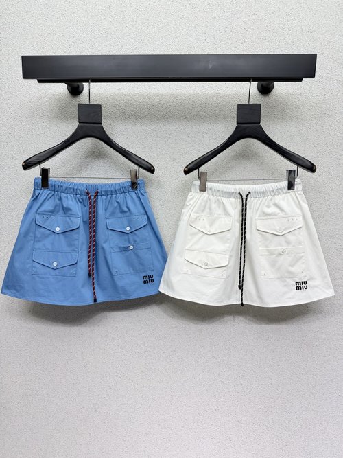 Miu Miu High-Quality Drawstring Skirt with Two Color Options