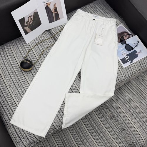 Chanel Jeans with Double C Logo Decoration