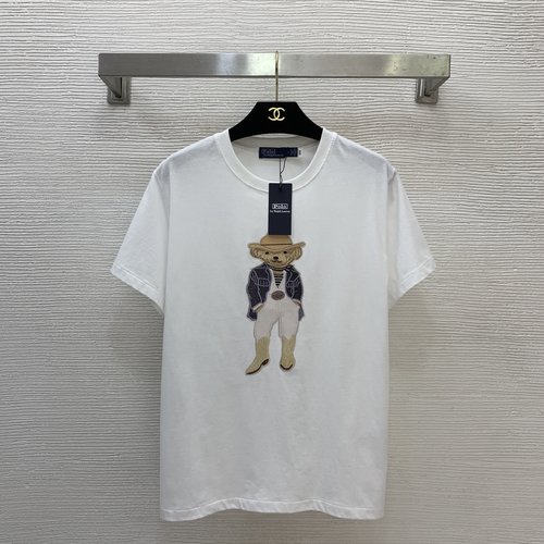 Polo Ralph Lauren Soft Cotton Round Neck Short Sleeve T-shirt with Bear Embroidery