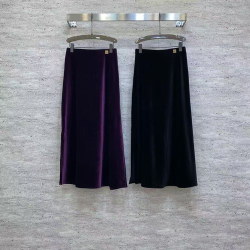 Chanel Luxurious Korean Velvet Half-Skirt in Purple or Black