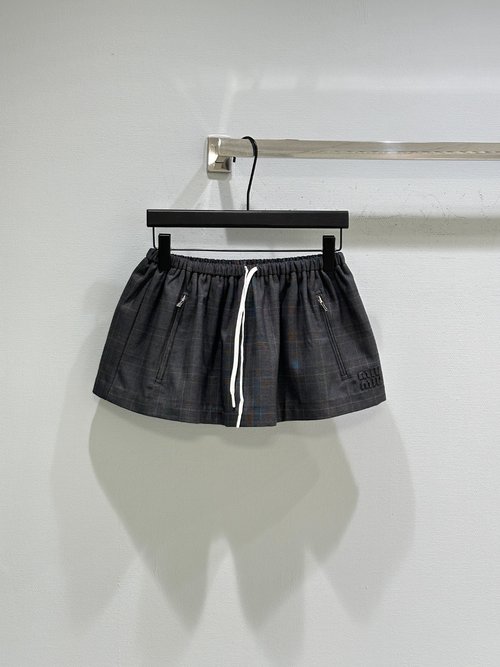 Miu Miu Jacket with Prince of Wales Check and Nappa Leather Collar