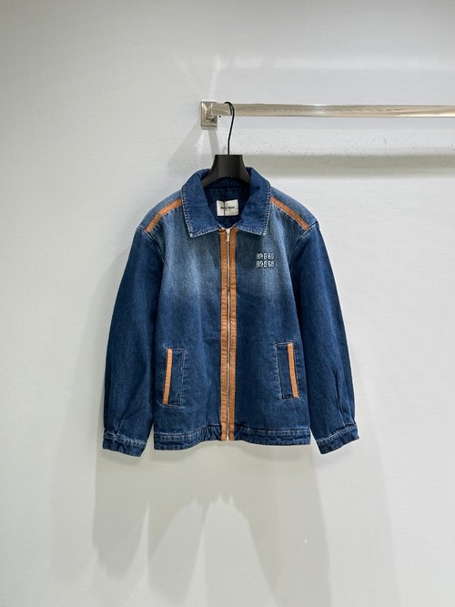 Miu Miu Vintage Denim Style with Suede Leather Details: New Arrival