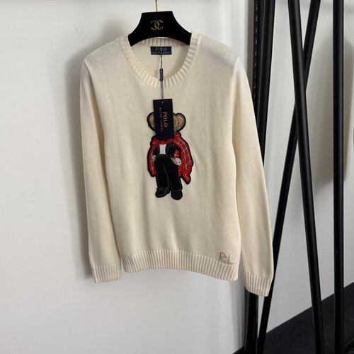 Polo Ralph Lauren Red Cape Coat with Bear-Embroidered Long-Sleeve Knit Pullover