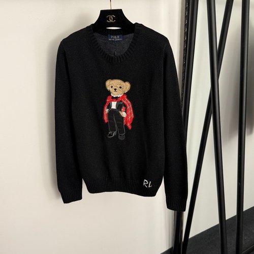 Polo Ralph Lauren Red Cape Coat with Bear-Embroidered Long-Sleeve Knit Pullover