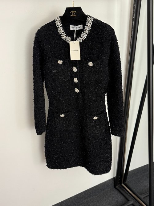 Chanel Multi-Color Luxury Knit Dress with Pearl Buttons