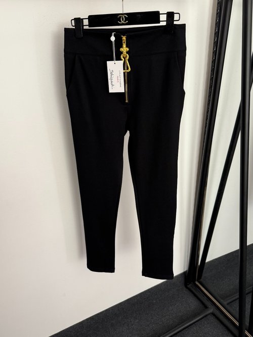 Schiaparelli Metal Zipper Elastic Slimming Leggings