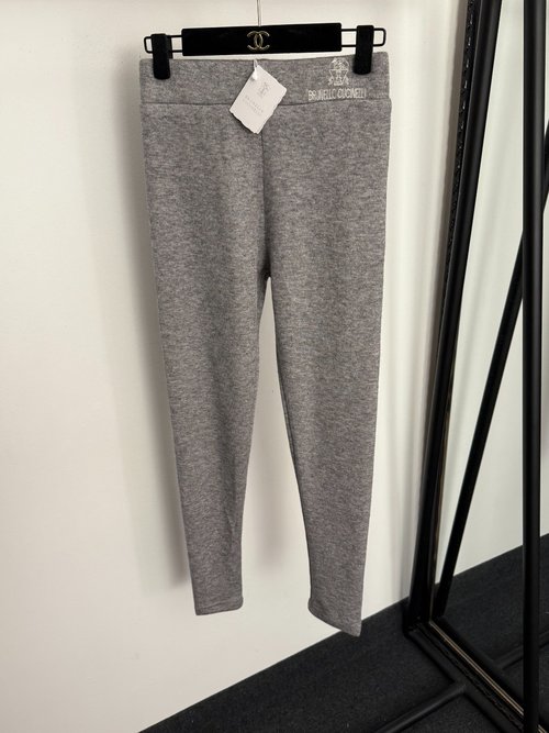 Loewe Ankle Leggings with Waist Embroidered Letter and Elastic Slimming