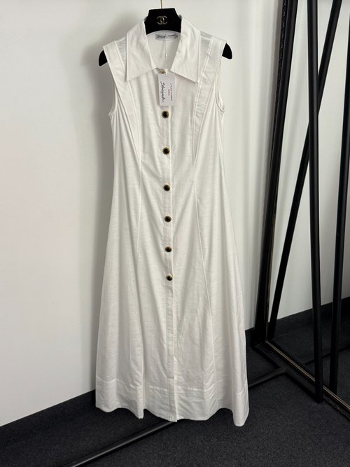 Schiaparelli New Single-Breasted Sleeveless Collared Vest Dress