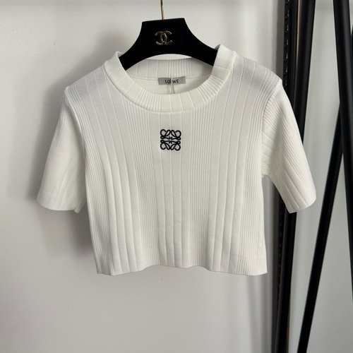 Loewe Logo-Embroidered Short-Sleeved Knit T-Shirt in Many Colors