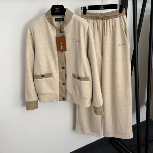 Loro Piana Sport Set with Embroidered Letters and Deer Leather Patchwork